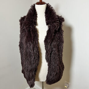 Betsey Johnson Vest Faux Fur Shaggy Leopard Lined Boho Whimsigoth Indie Mob Wife